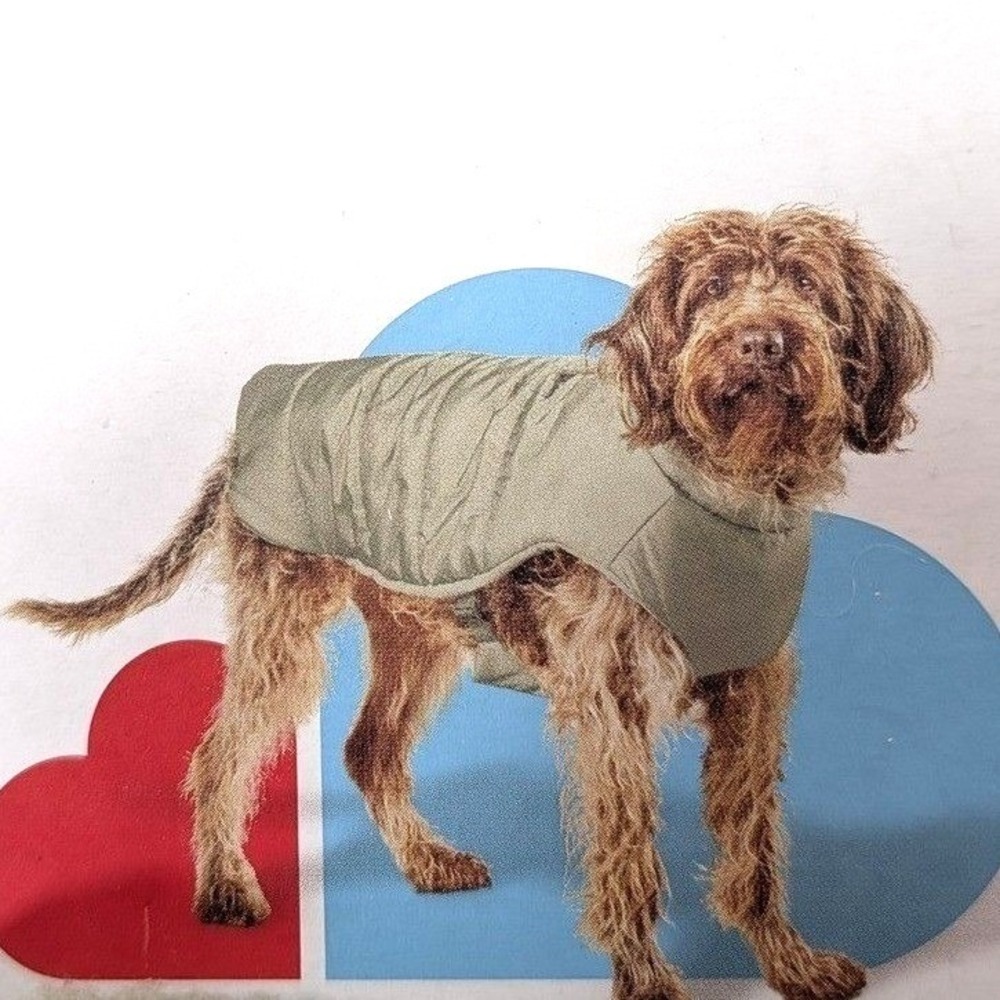 Boots & Barkley Large Puffer Jacket Pet Apparel Sage Green Fleece Lined Dog Coat